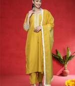 Women Ethnic Motifs Embroidered Regular Mirror Work Kurta with Trousers & Dupatta