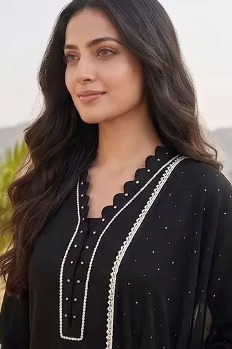 Women Ethnic Motifs Embroidered Regular Thread Work Kurta with Trousers & With Dupatta