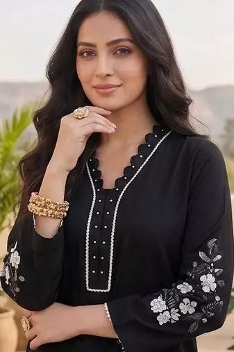 Women Ethnic Motifs Embroidered Regular Thread Work Kurta with Trousers & With Dupatta