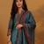 Ethnic Motifs Printed Chanderi Silk Straight Kurta With Trousers And Dupatta