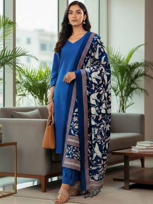 Women Ethnic Motifs Regular Kurta with Trousers & With Dupatta 1