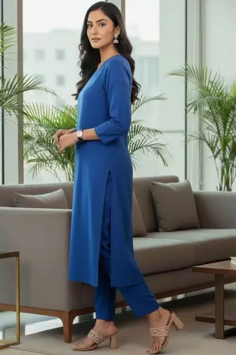 Women Ethnic Motifs Regular Kurta with Trousers & With Dupatta