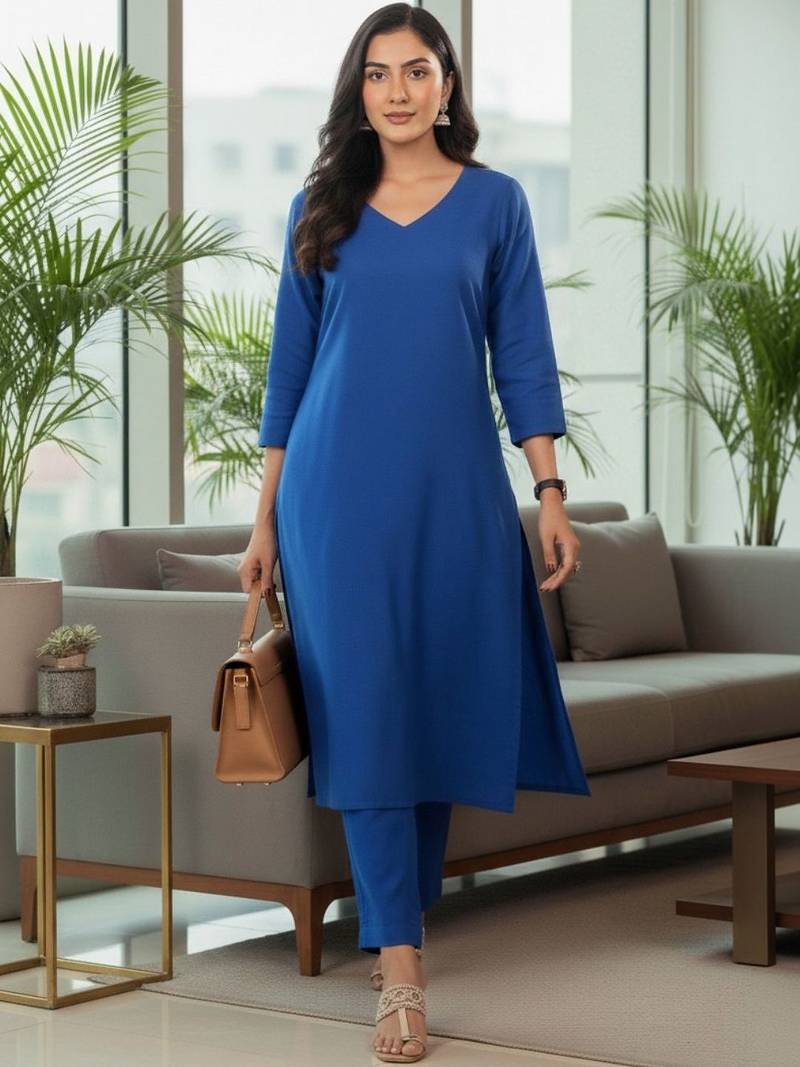 Women Ethnic Motifs Regular Kurta with Trousers & With Dupatta