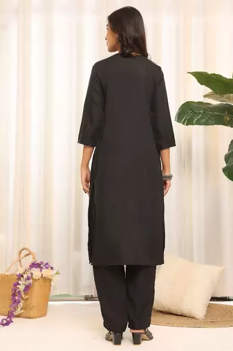 V-Neck Straight Kurta With Trouser