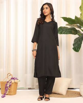 V-Neck Straight Kurta With Trouser 6