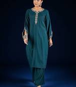 Floral Embroidered Thread Work Straight Kurta With Palazzos