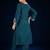 Floral Embroidered Thread Work Straight Kurta With Palazzos