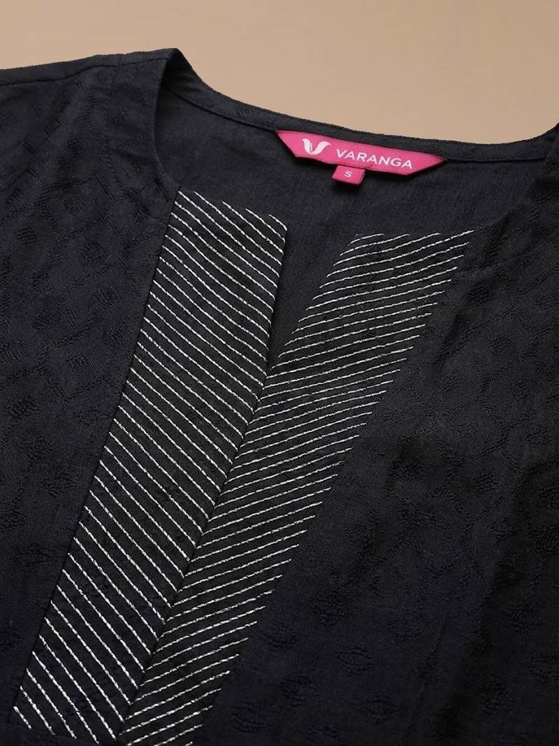 Women Regular Thread Work Kurta with Trousers