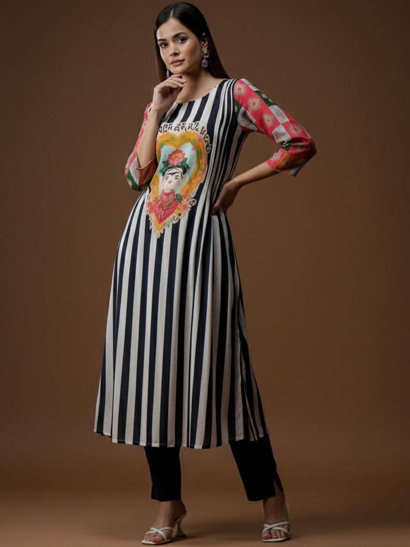 Women Printed Regular Kurta with Trousers