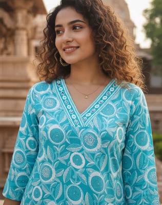 Women Floral Printed Regular Kurta with Trousers & With Dupatta 2