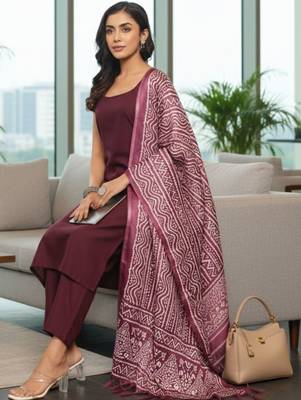 Women Ethnic Motifs Regular Kurta with Trousers & With Dupatta 2