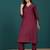 Women Embroidered Regular Thread Work Kurta with Trousers
