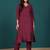 Women Embroidered Regular Thread Work Kurta with Trousers