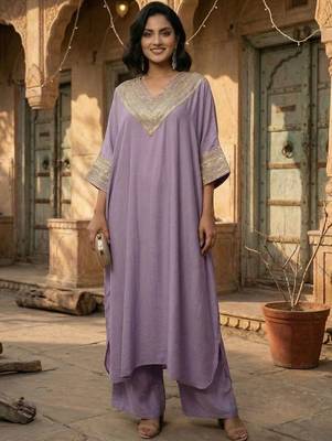 Women Yoke Design Regular Kurta with Trousers 1
