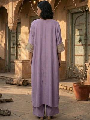 Women Yoke Design Regular Kurta with Trousers 5