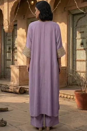 Women Yoke Design Regular Kurta with Trousers