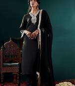 Women Ethnic Motifs Embroidered Regular Mirror Work Kurta with Trousers & With Dupatta