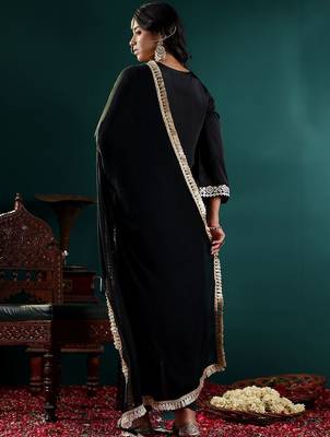 Women Ethnic Motifs Embroidered Regular Mirror Work Kurta with Trousers & With Dupatta 6
