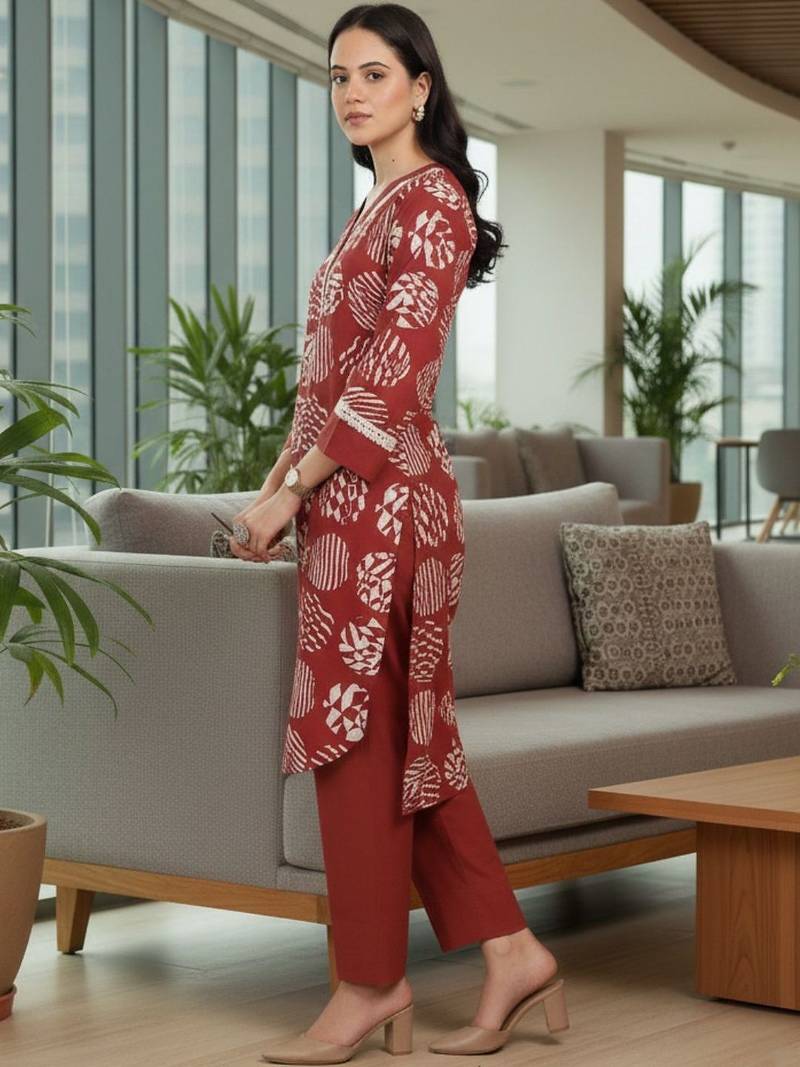 Women Printed Regular Kurta with Trousers