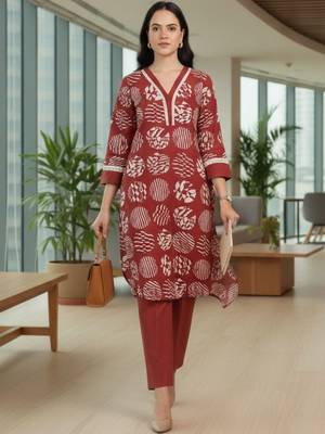 Women Printed Regular Kurta with Trousers 3
