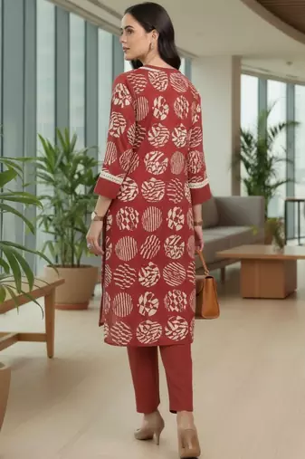 Women Printed Regular Kurta with Trousers