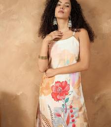 Women Spaghetti strap floral kurta with trousers