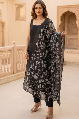 Women Regular Kurta with Trousers & With Dupatta