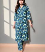 Women Floral Printed Regular Kurta with Trousers