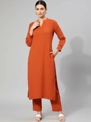 Women Regular Silk Crepe Kurta with Trousers 1