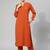 Women Regular Silk Crepe Kurta with Trousers