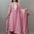 Women Floral Printed Regular Thread Work Kurta with Trousers & With Dupatta