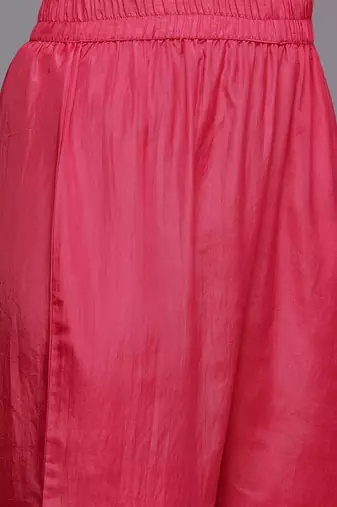 Floral Embroidered Thread Work Kurta With Trousers & Dupatta