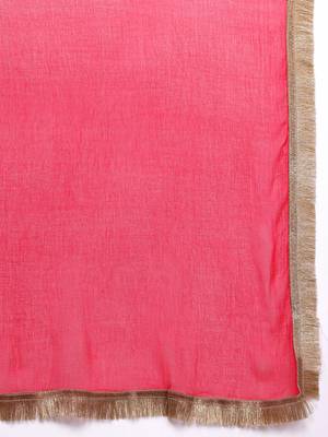 Floral Embroidered Thread Work Kurta With Trousers & Dupatta 5