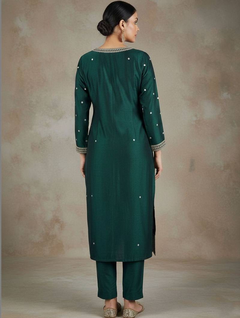 Women Ethnic Motifs Embroidered Regular Thread Work Kurta with Trousers & With Dupatta