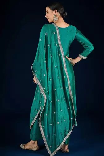 Women Ethnic Motifs Embroidered Kurta with Trousers & Dupatta