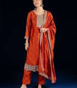 Women Ethnic Motifs Embroidered Kurta with Trousers & Dupatta