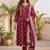 Women Ethnic Motifs Printed Pleated Kurta with Trousers & With Dupatta