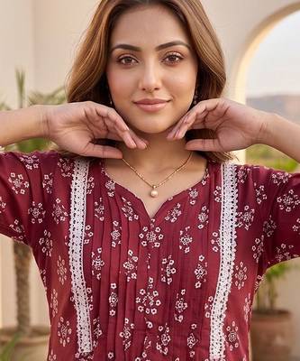 Women Ethnic Motifs Printed Pleated Kurta with Trousers & With Dupatta 2