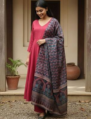 Women Ethnic Motifs Regular Kurta with Trousers & With Dupatta 2