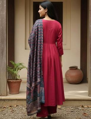 Women Ethnic Motifs Regular Kurta with Trousers & With Dupatta 3