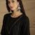 Women Striped Round Neck Gotta Patti Silk Crepe Kurta with Trousers