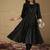 Women Striped Round Neck Gotta Patti Silk Crepe Kurta with Trousers