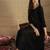 Women Striped Round Neck Gotta Patti Silk Crepe Kurta with Trousers
