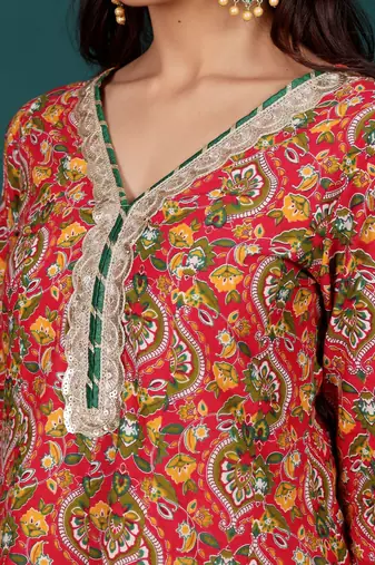 Women Floral Printed Regular Kurta with Dhoti Pants & With Dupatta