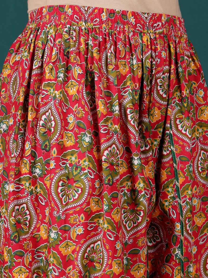 Women Floral Printed Regular Kurta with Dhoti Pants & With Dupatta