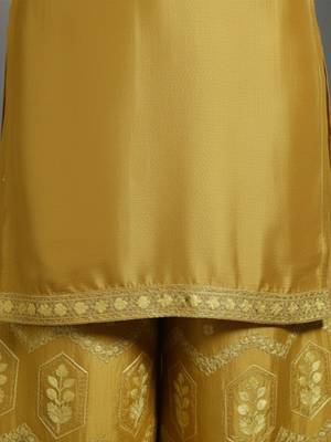 Women Ethnic Motifs Embroidered Regular Thread Work Silk Crepe Kurta with Palazzos & With Dupatta 5