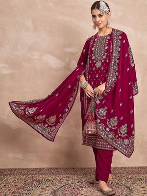 Women Ethnic Motifs Embroidered Kurta with Trousers & Dupatta 1