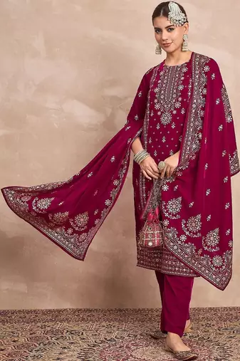 Women Ethnic Motifs Embroidered Kurta with Trousers & Dupatta