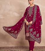 Women Ethnic Motifs Embroidered Kurta with Trousers & Dupatta