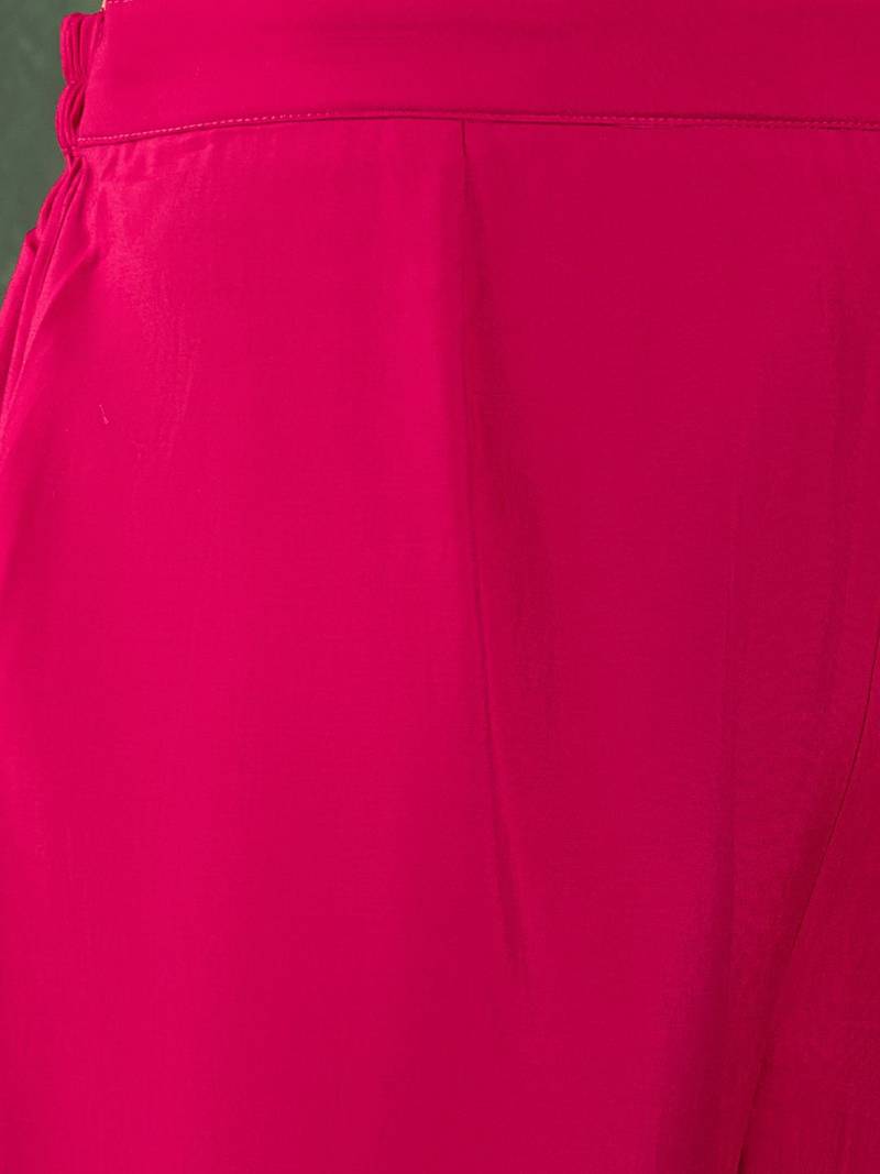 Floral Yoke Design Beads And Stones Kurta With Trousers & Dupatta